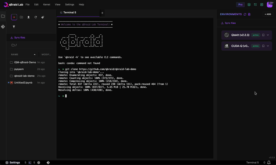 Installing an environment